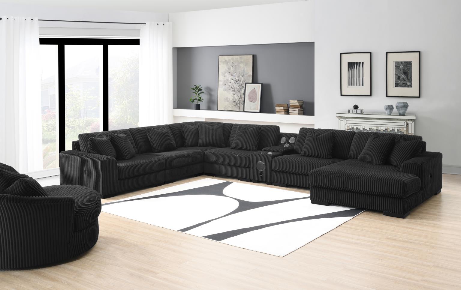 BLACK OTTOMAN view 3