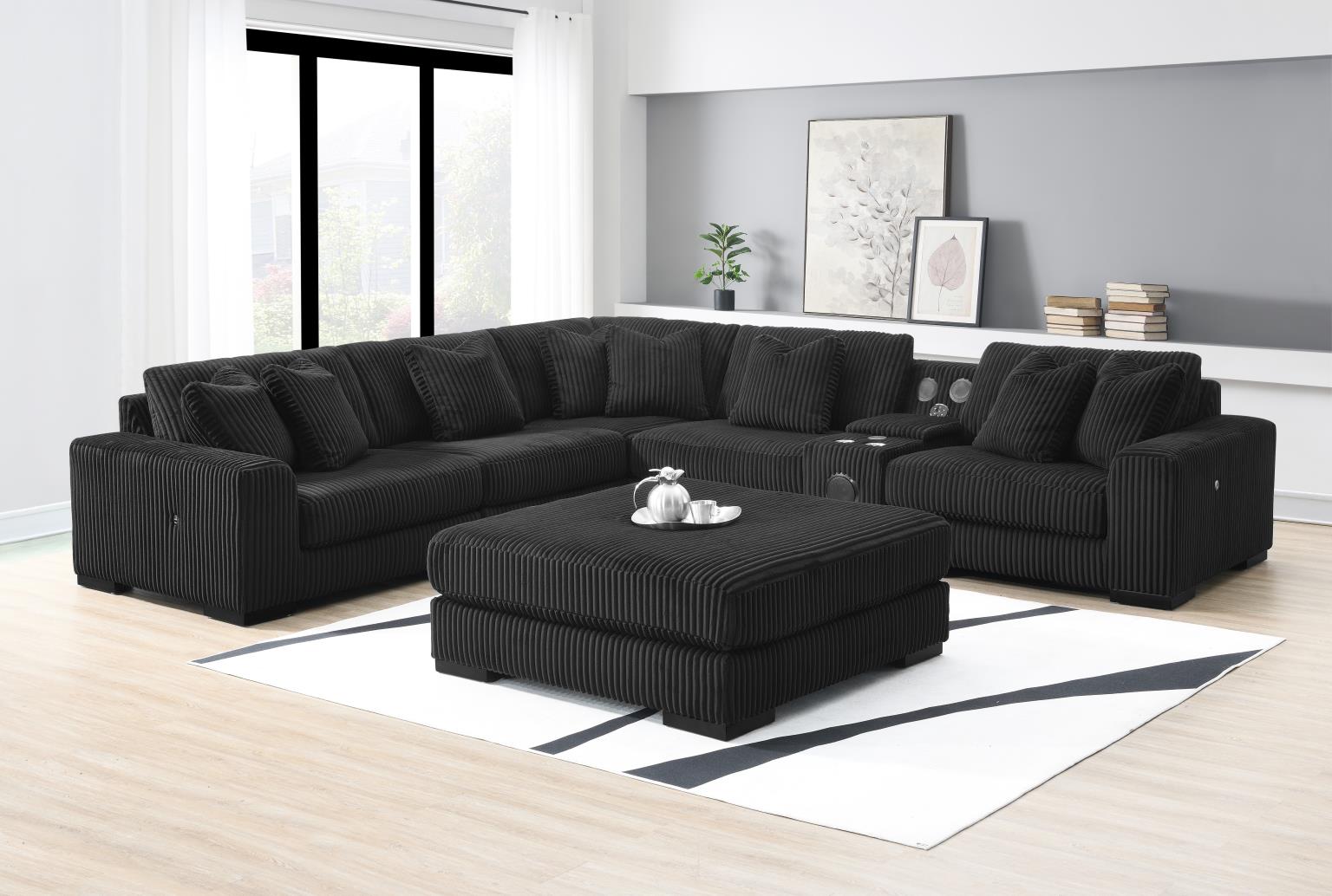 BLACK CORNER CHAISE view 4