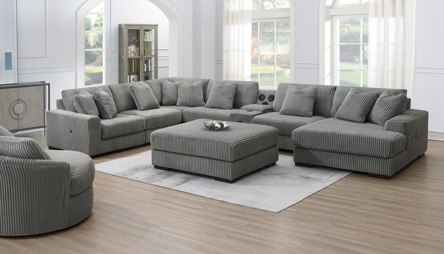 6PC SET (2 ARMLESS CHAIRS, 1 CONSOLE, 1 RIGHT CHAISE, 1 LAF SEAT, 1 WEDGE) view 2
