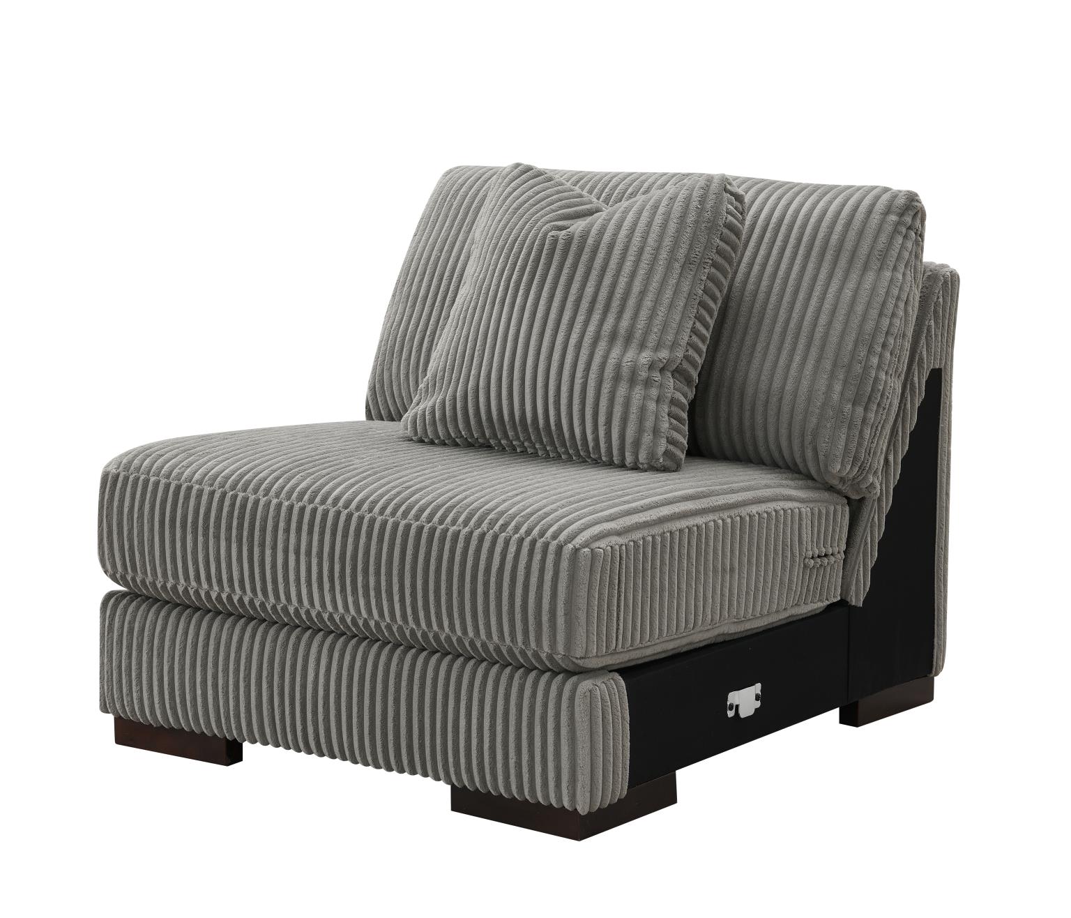 GRAY ARMLESS CHAIR view 2