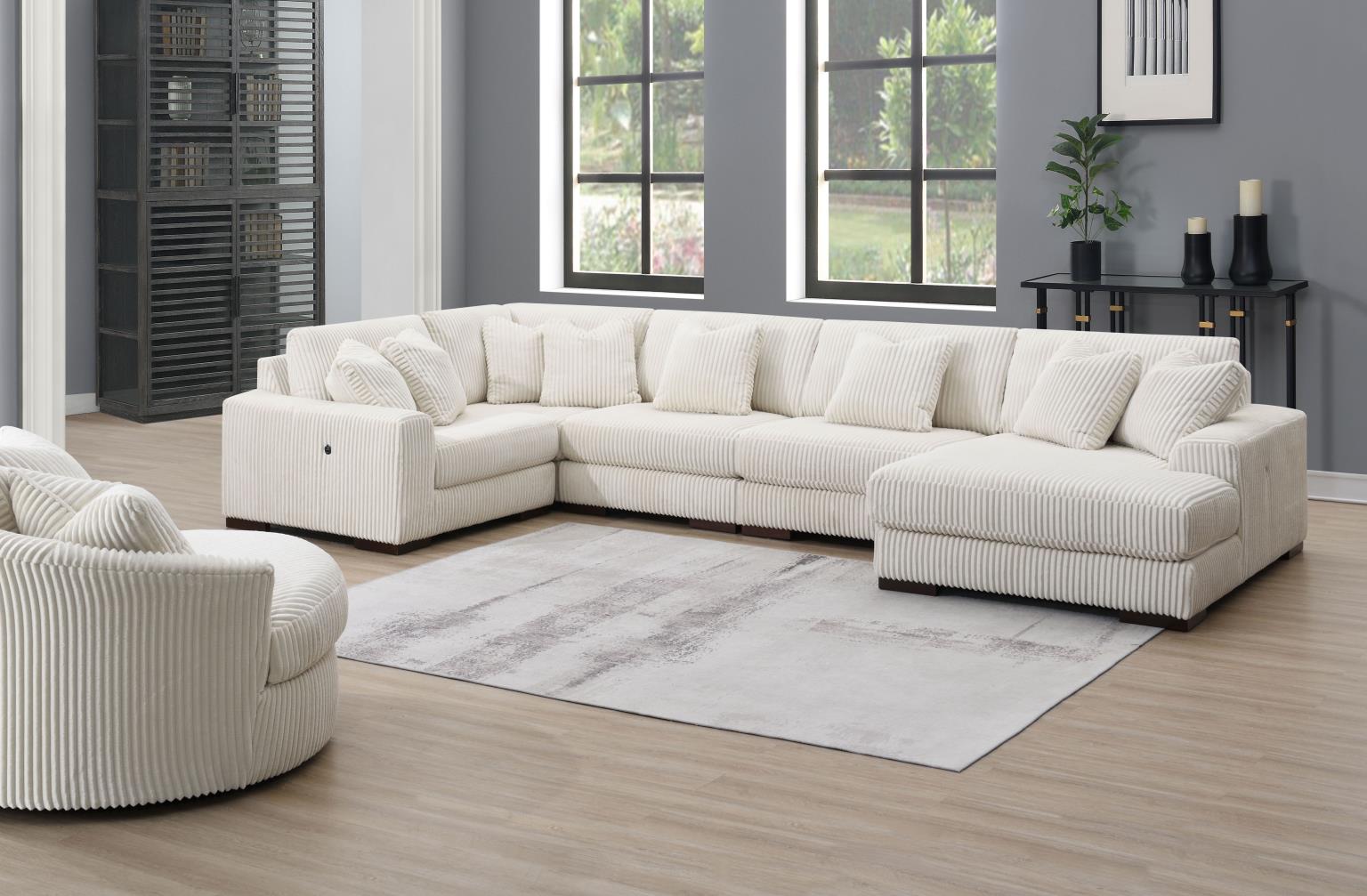 6PC SET (2 ARMLESS CHAIRS, 1 CONSOLE, 1 RIGHT CHAISE, 1 LAF SEAT, 1 WEDGE) view 2