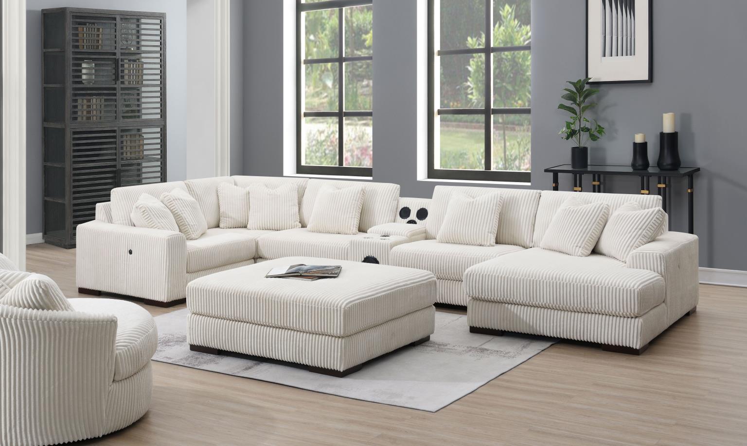 6PC SET (2 ARMLESS CHAIRS, 1 CONSOLE, 1 RIGHT CHAISE, 1 LAF SEAT, 1 WEDGE) view 3