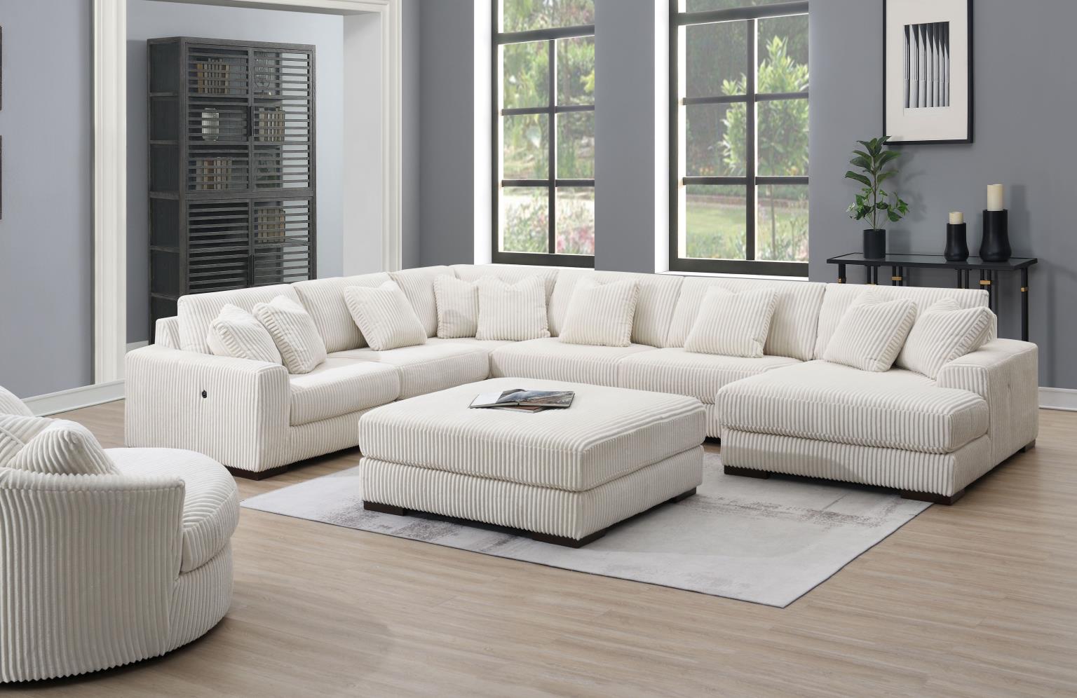 6PC SET (2 ARMLESS CHAIRS, 1 CONSOLE, 1 RIGHT CHAISE, 1 LAF SEAT, 1 WEDGE) view 4
