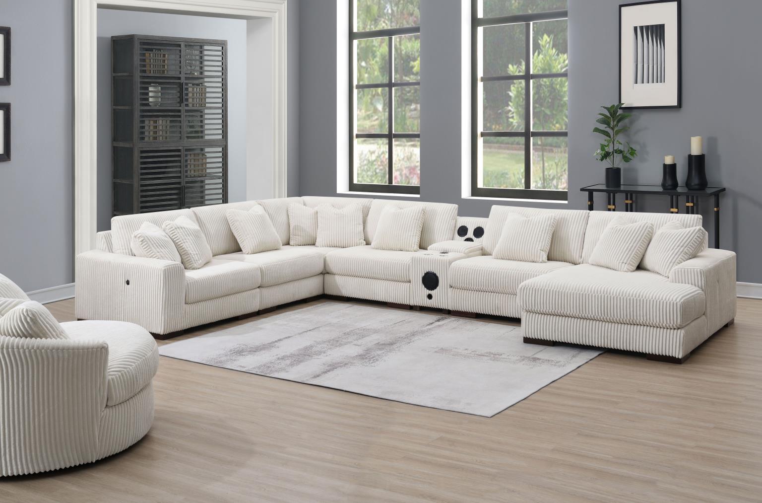 6PC SET (2 ARMLESS CHAIRS, 1 CONSOLE, 1 RIGHT CHAISE, 1 LAF SEAT, 1 WEDGE) view 5