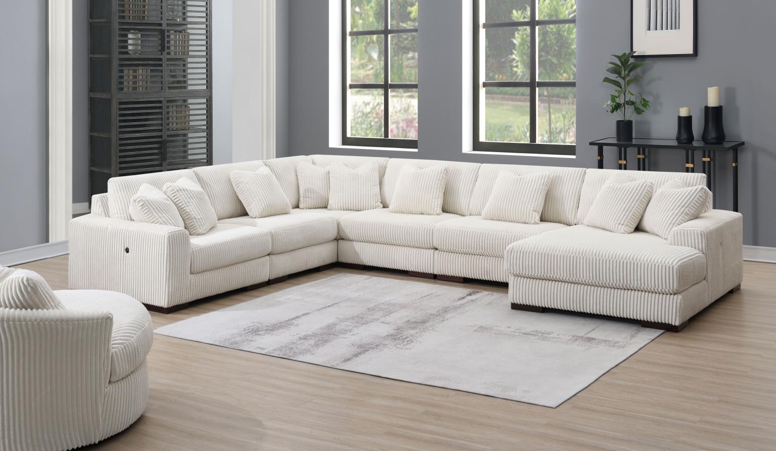 6PC SET (2 ARMLESS CHAIRS, 1 CONSOLE, 1 RIGHT CHAISE, 1 LAF SEAT, 1 WEDGE) view 6