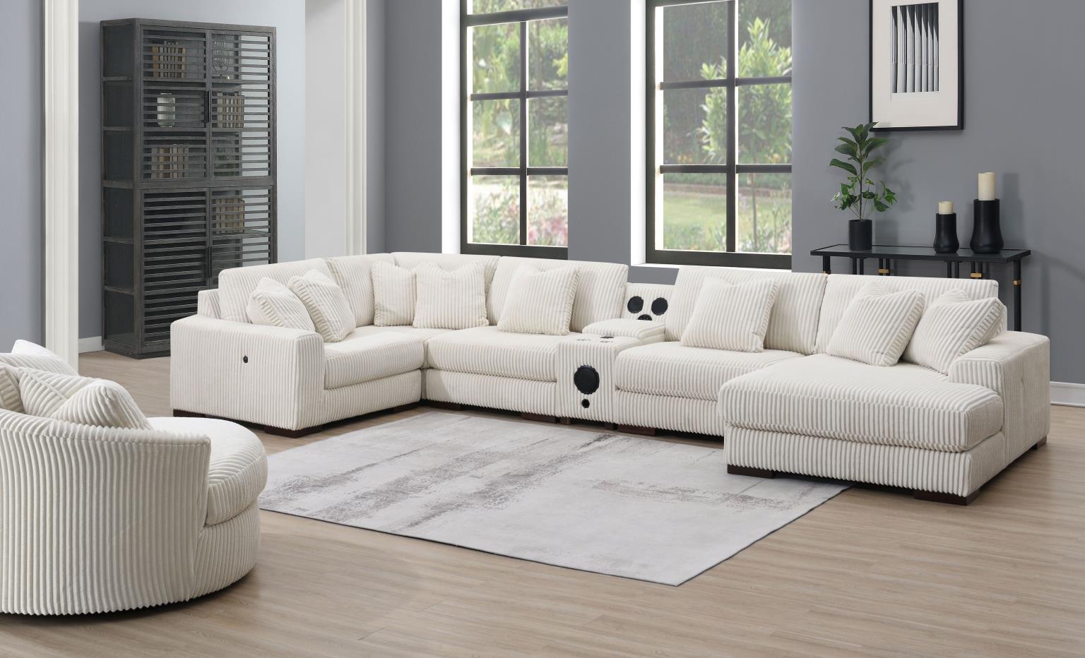 6PC SET (2 ARMLESS CHAIRS, 1 CONSOLE, 1 RIGHT CHAISE, 1 LAF SEAT, 1 WEDGE) view 7