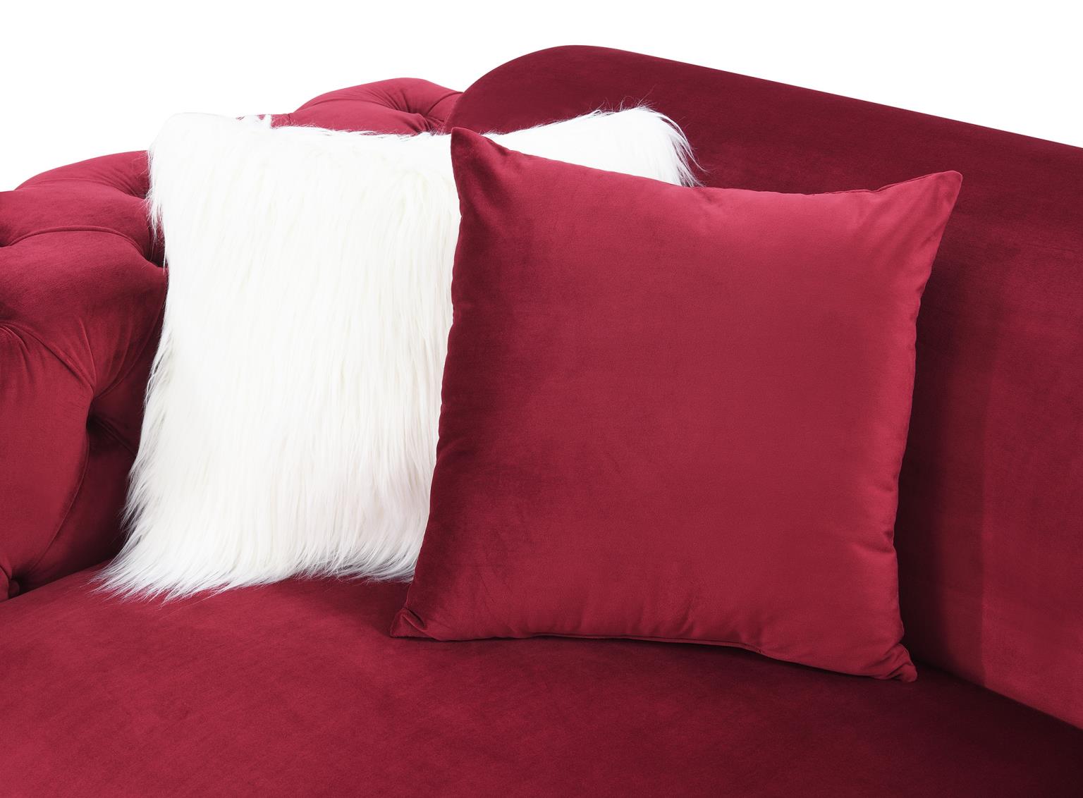 BURGUNDY VELVET SOFA view 5