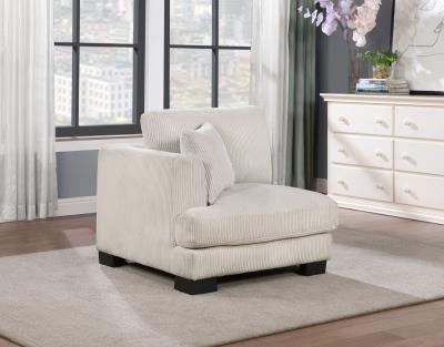 BEIGE LEFT CHAIR W/PILLOW