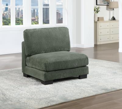 GREEN ARMLESS CHAIR