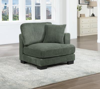 GREEN RIGHT CHAIR W/PILLOW — Decor