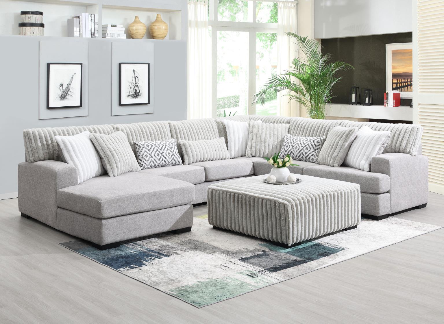 LIGHT GRAY 3 PC SECTIONAL view 2