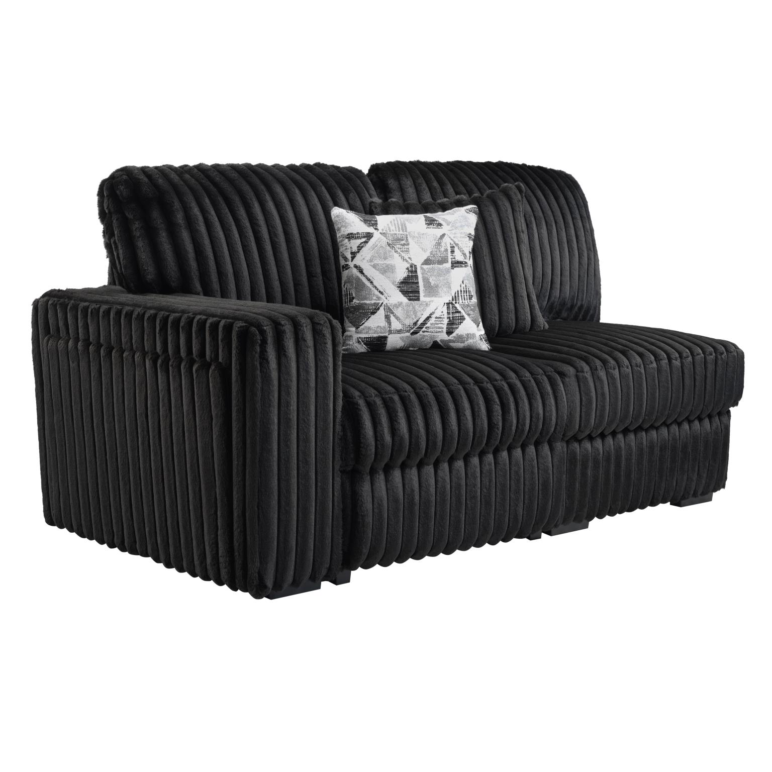 BLACK CORDUROY POWER RECLINING 4 PC SECTIONAL W/2 WIRELESS CHARGER view 5