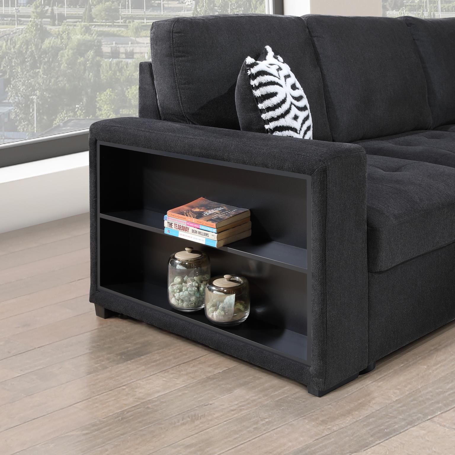 BLACK 3 PC SECTIONAL W/USB (TYPE A+C) view 5