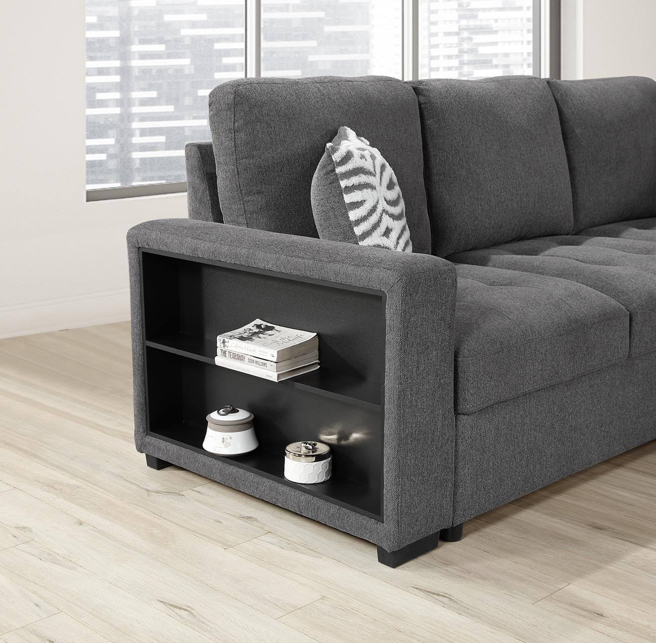 GRAY STORAGE OTTOMAN view 5