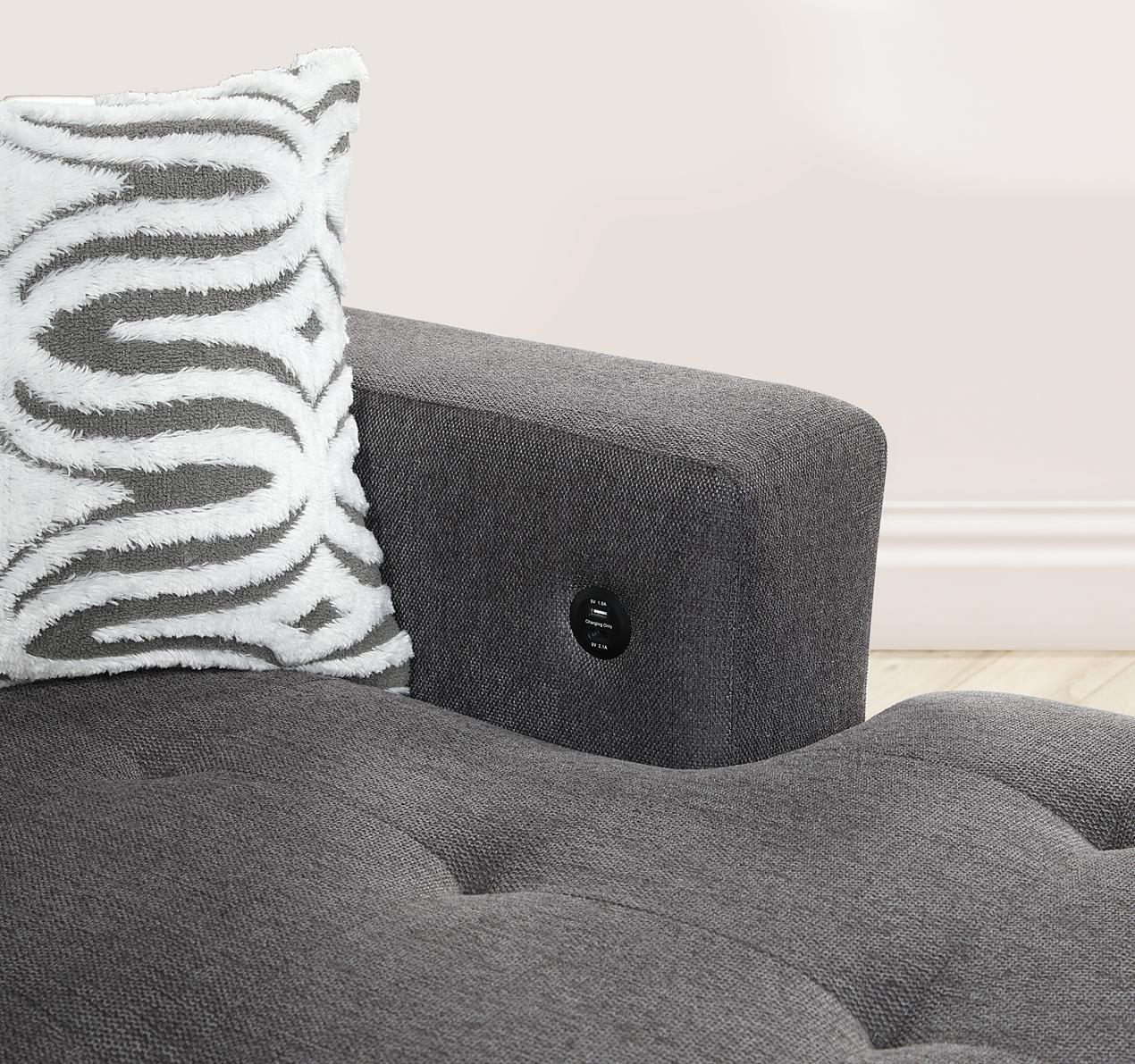 GRAY 3 PC SECTIONAL W/USB (TYPE A+C) view 4