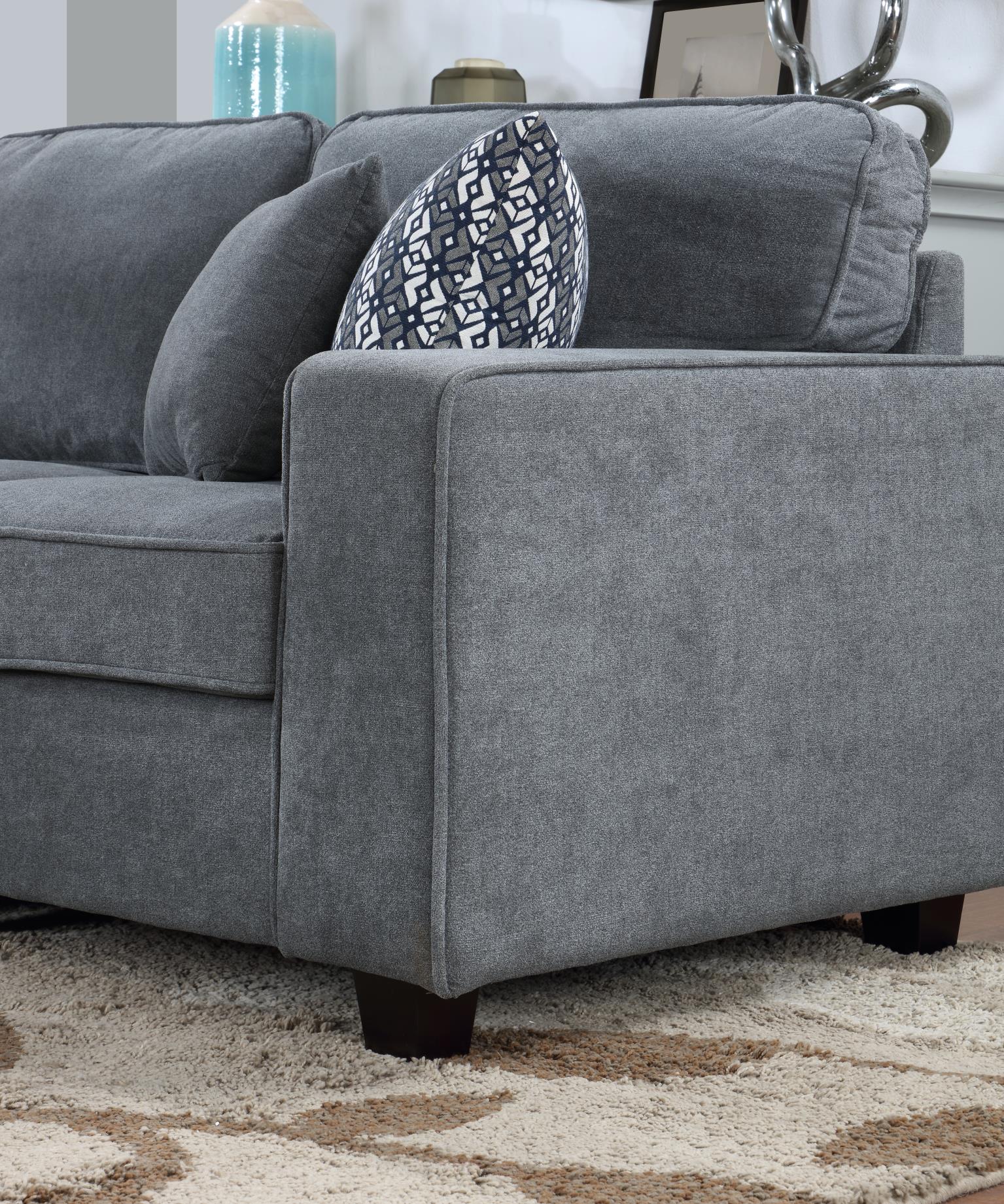 GRAY FABRIC LAF CHAIR WITH 2 PILLOWS view 4