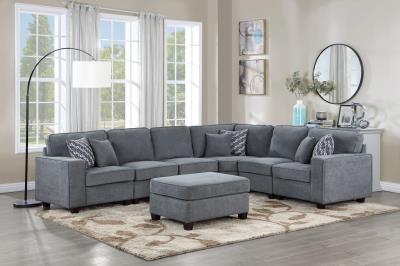 GRAY FABRIC RAF CHAIR WITH 2 PILLOWS