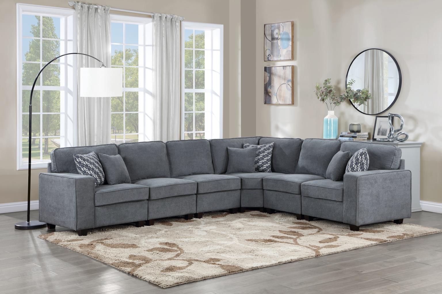 GRAY FABRIC WEDGE WITH 2 PILLOWS view 3