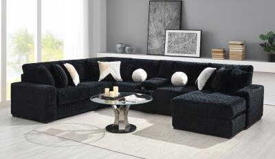 6PC SETIONAL WITH RIGHT CHAISE AS SHOWN IN MAIN PHOTO (1 LAF + 1 W + 2 AC + 1 CN + 1 RAC)