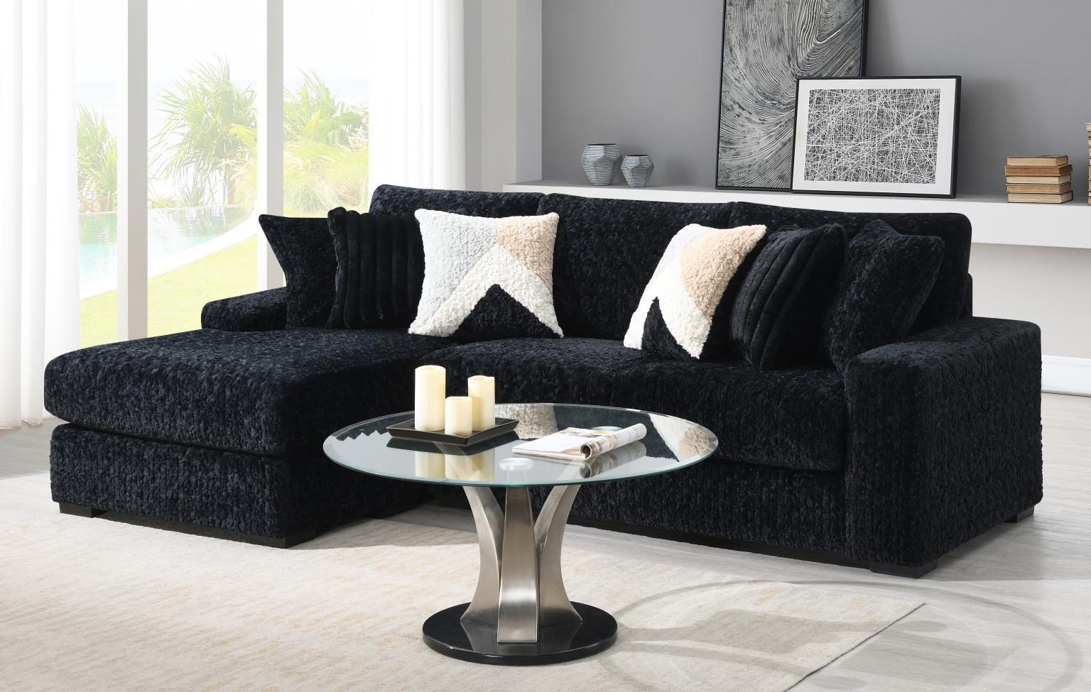 BLACK CORDUROY LOVESEAT view 5