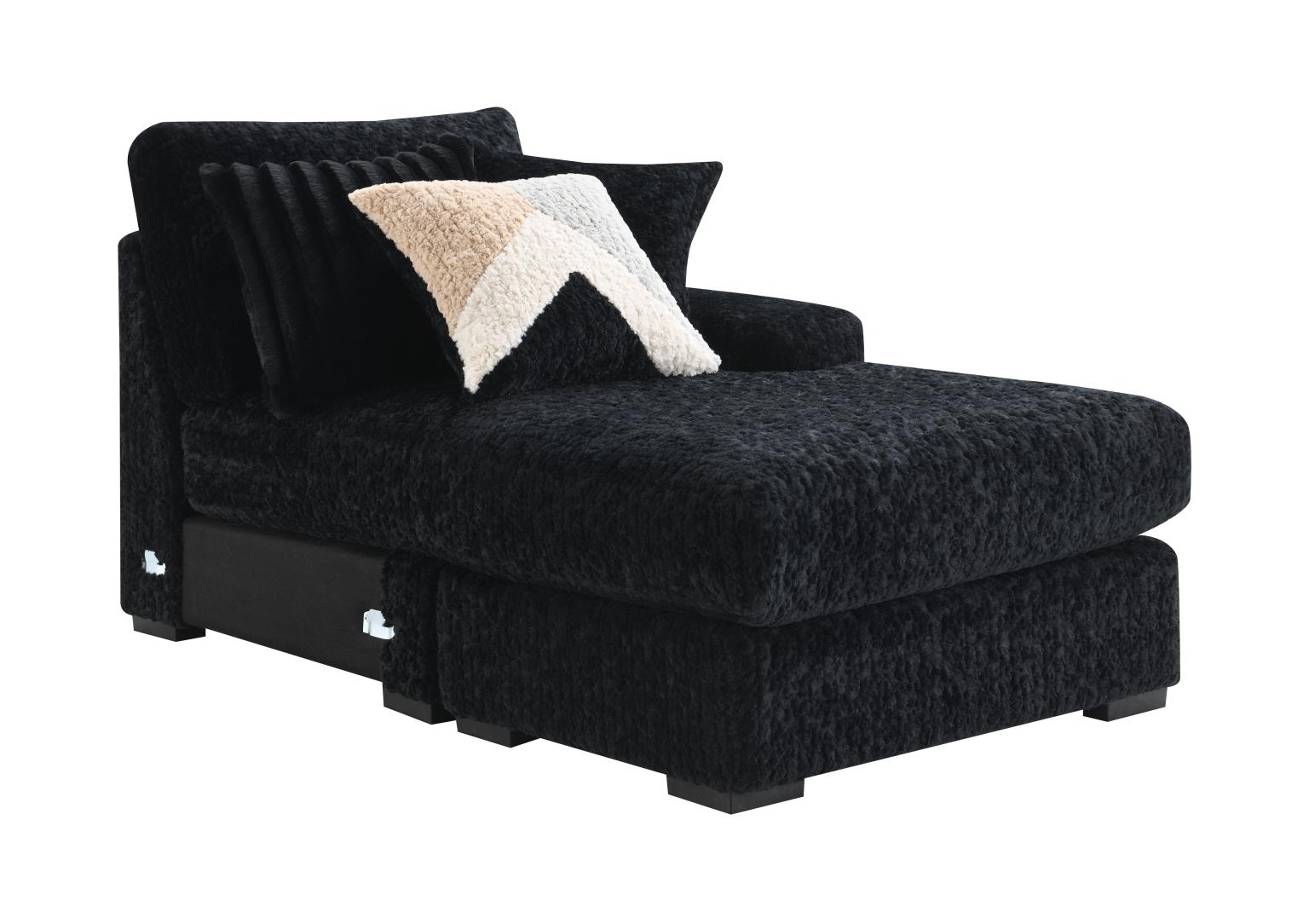 BLACK CORDUROY RAF CHAISE view 2