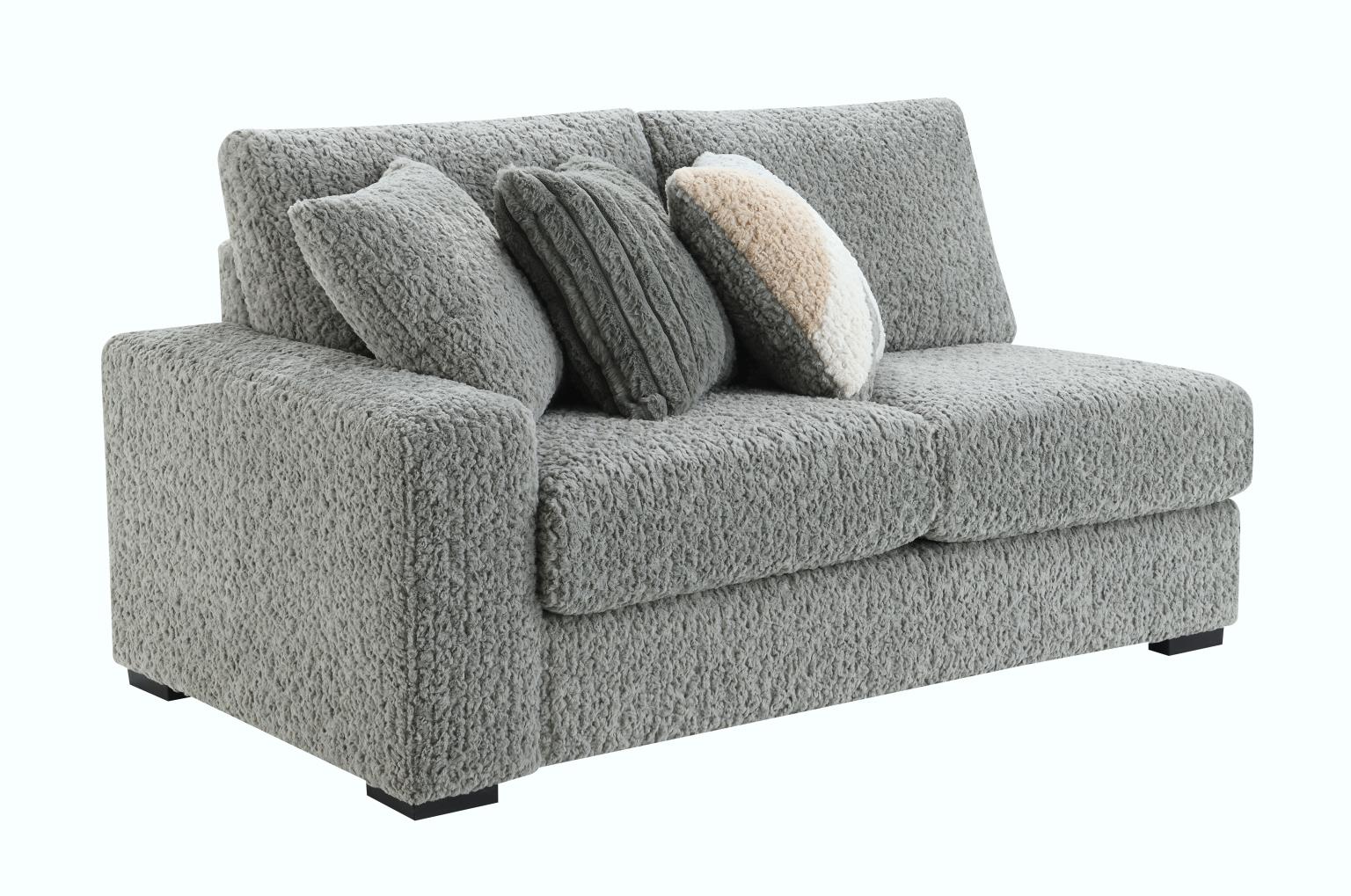 GRAY CORDUROY LOVESEAT view 2