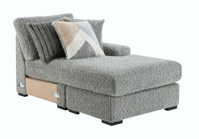 GRAY CORDUROY RAF CHAISE