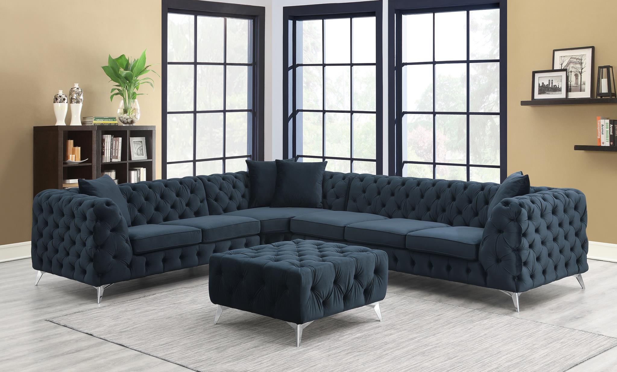 BLACK VELVET 3 PC SECTIONAL view 2