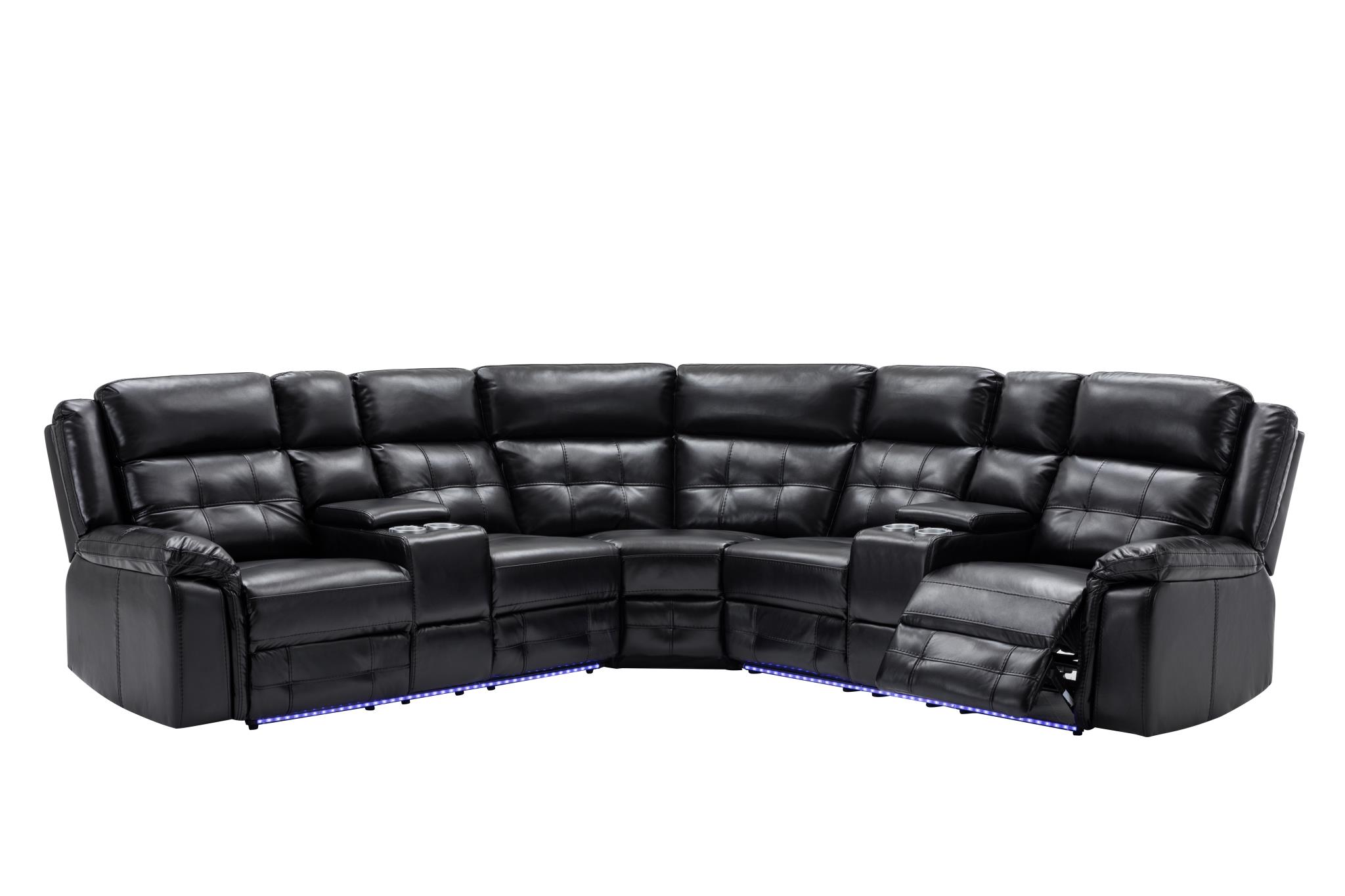 BLACK 3 PC POWER RECLINING SECTIONAL view 2