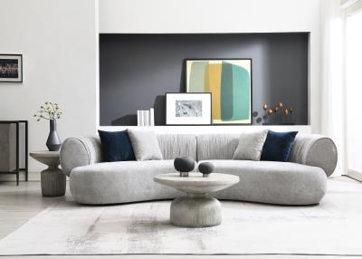 GRAY MODERN CURVED SOFA