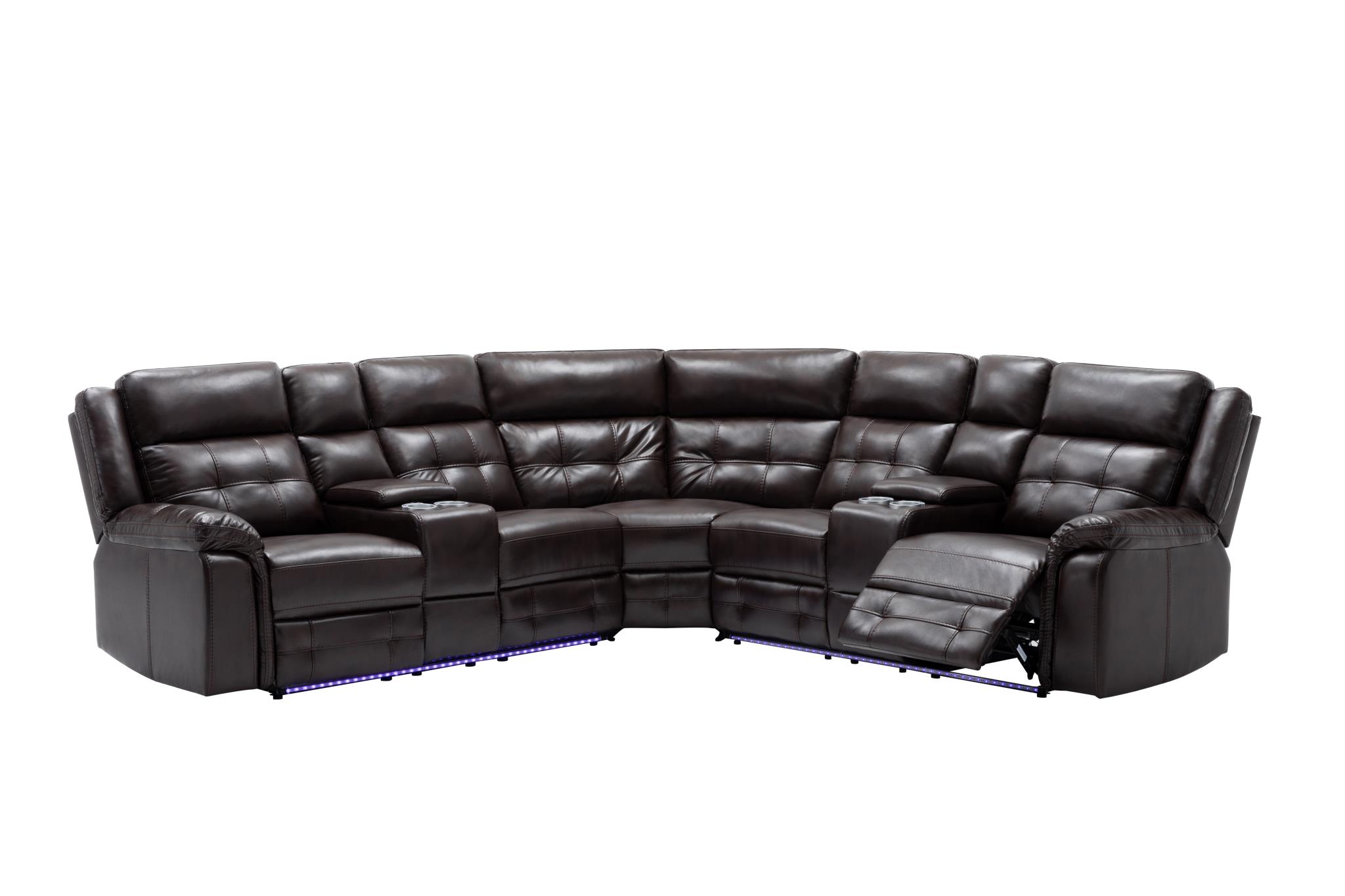 BROWN 3 PC POWER RECLINING SECTIONAL view 2
