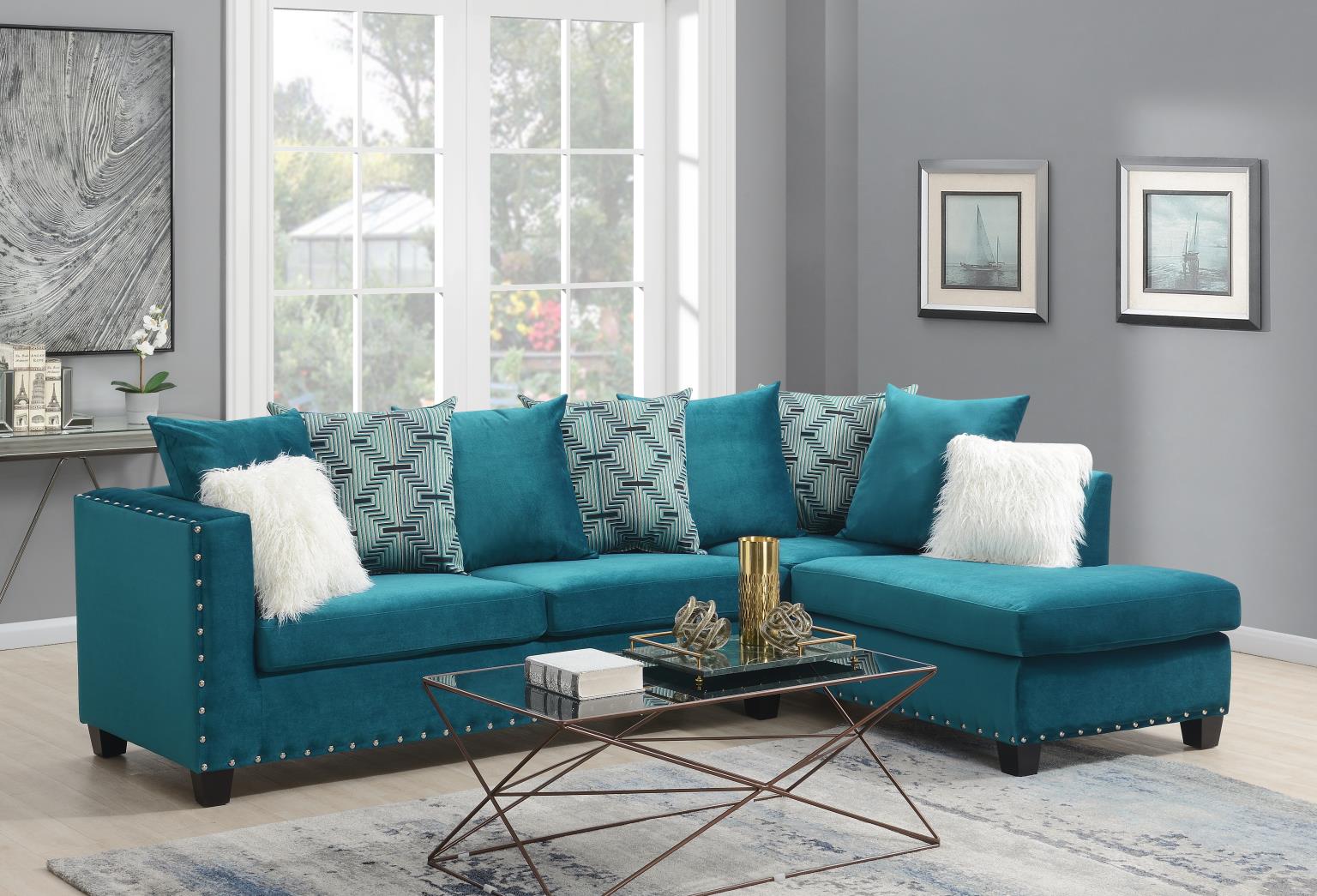 NAVY BLUE 2 PC SECTIONAL view 2