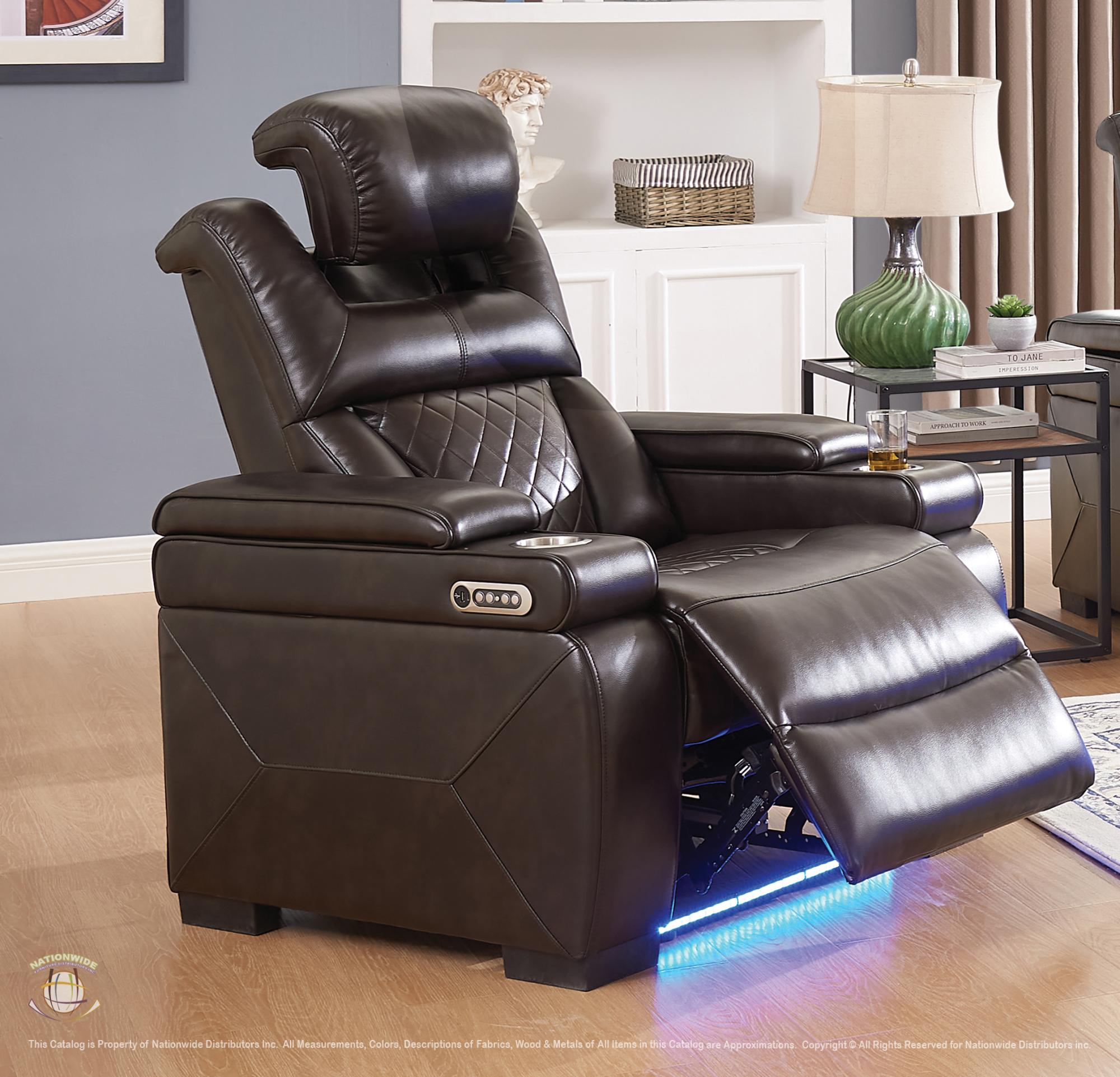 Dual Power Recliner w/ Led & USB Storage Arms