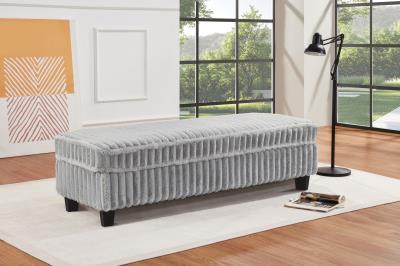 GRAY CORDUROY OTTOMAN