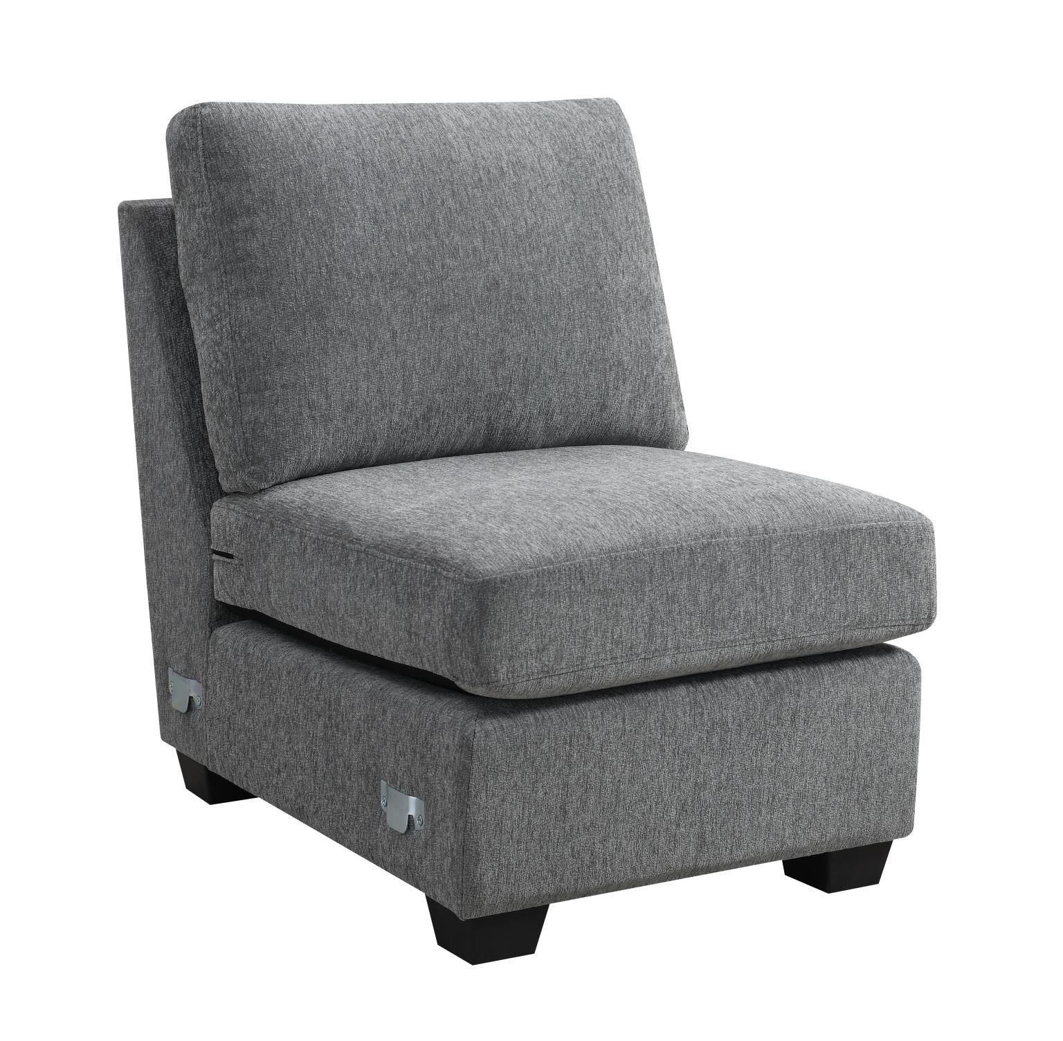 GRAY ARMLESS CHAIR view 2