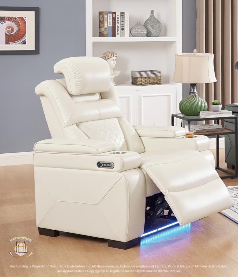 Dual Power Recliner w/ Led & USB Storage Arms