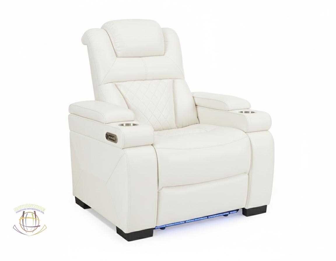 Dual Power Recliner w/ Led & USB Storage Arms view 2