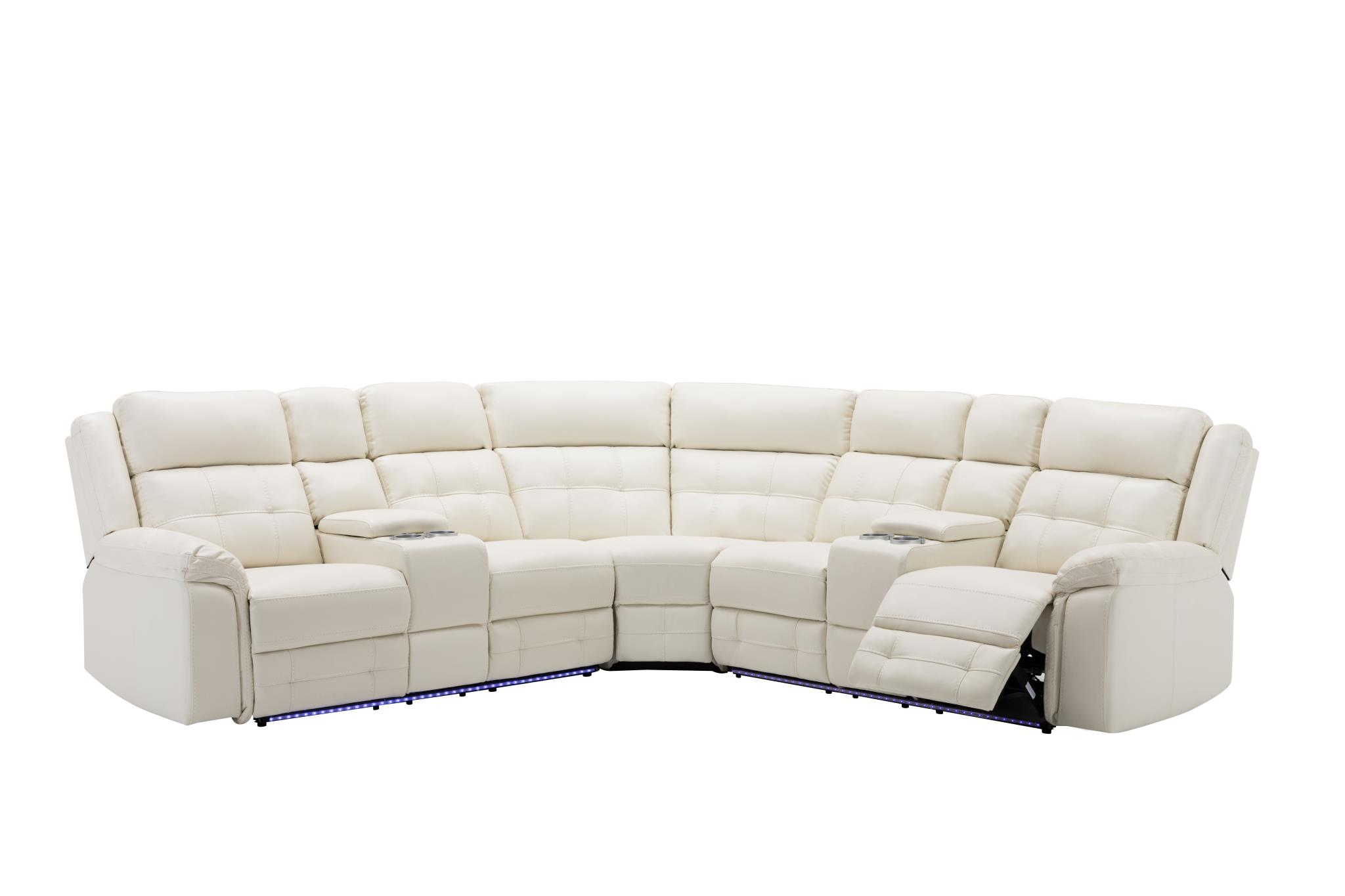 WHITE 3 PC POWER RECLINING SECTIONAL view 2