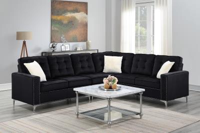 BLACK VELVET 4 PC SECTIONAL