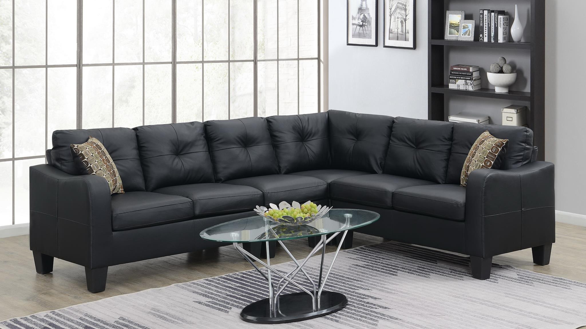 BLACK LEATHER 4 PC SECTIONAL view 2