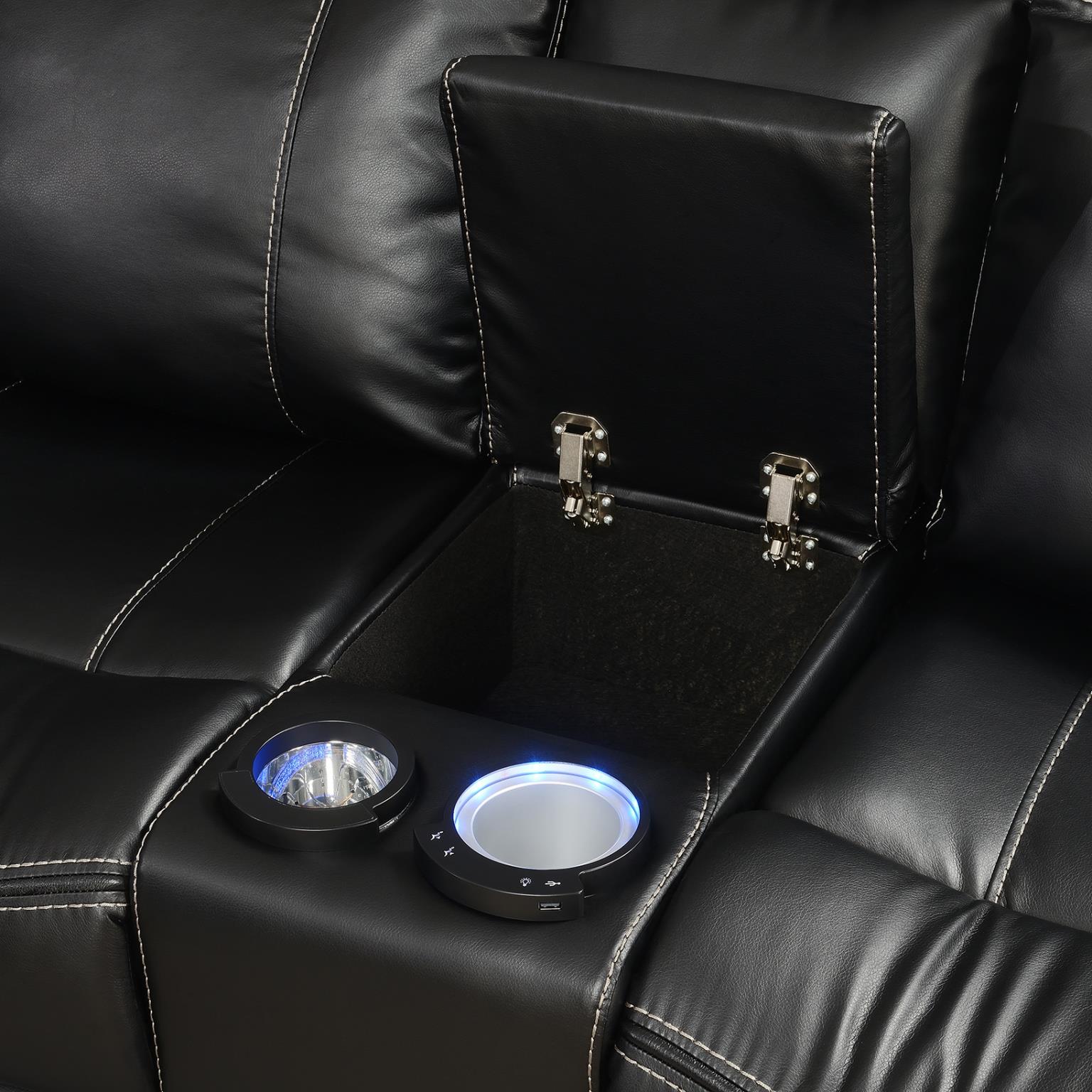 BLACK 3 PC POWER RECLINING SECTIONAL (2 PWR) view 3