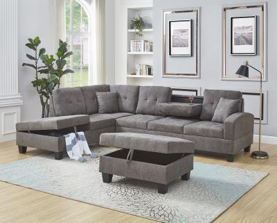 GRAY FABRIC 2 PC SECTIONAL