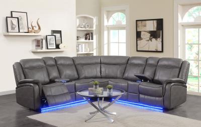 GRAY 3 PC POWER RECLINING SECTIONAL (2 PWR)