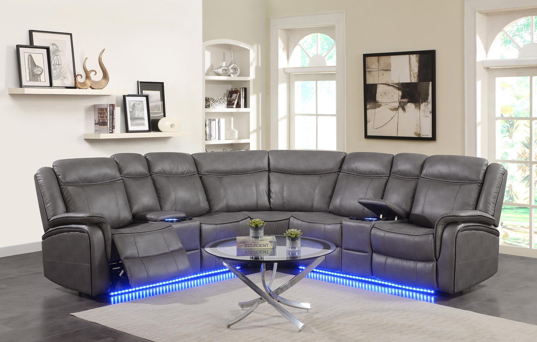 GRAY 3 PC POWER RECLINING SECTIONAL (2 PWR) view 2