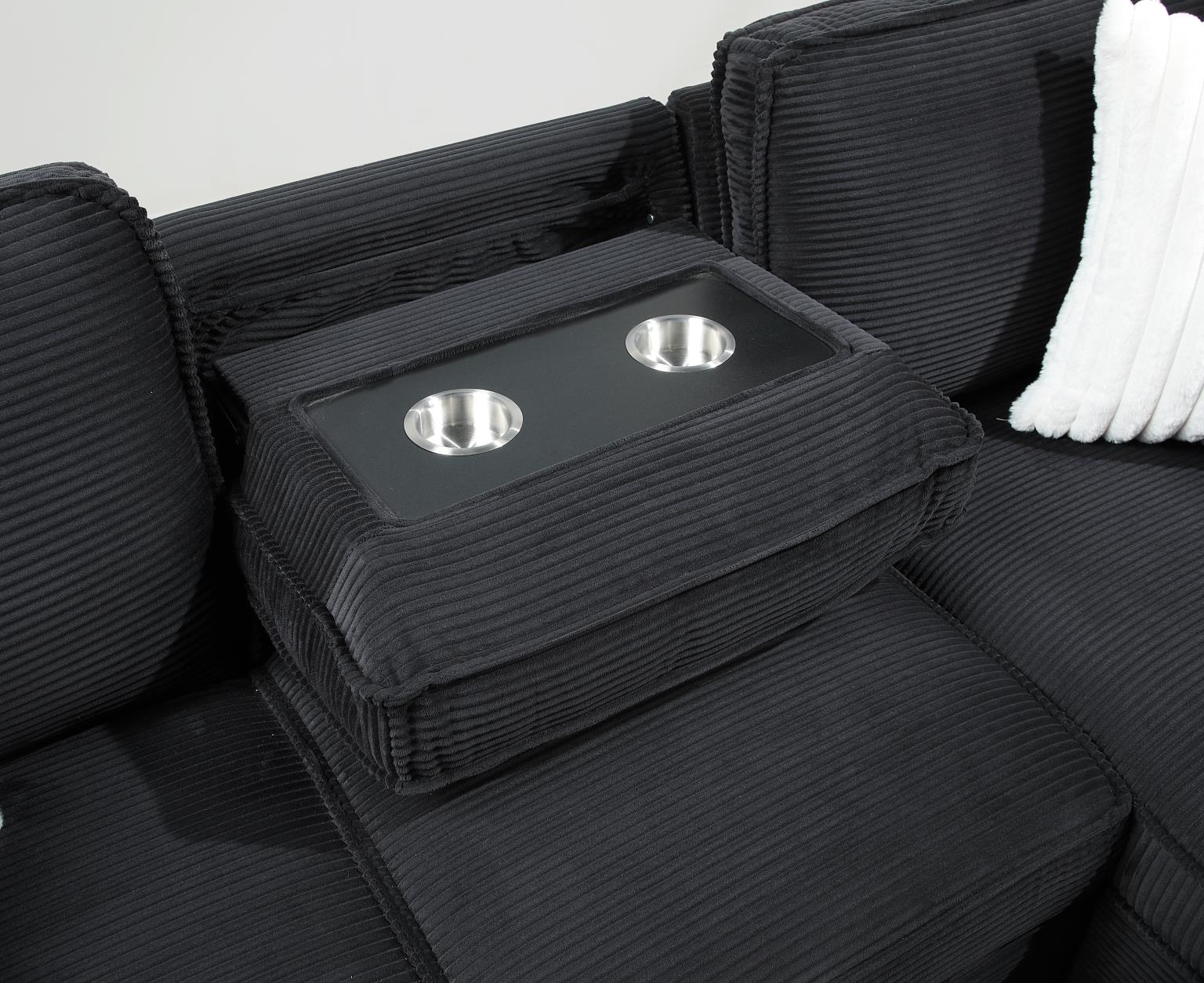 BLACK SOFA CHAISE SECTIONAL view 6