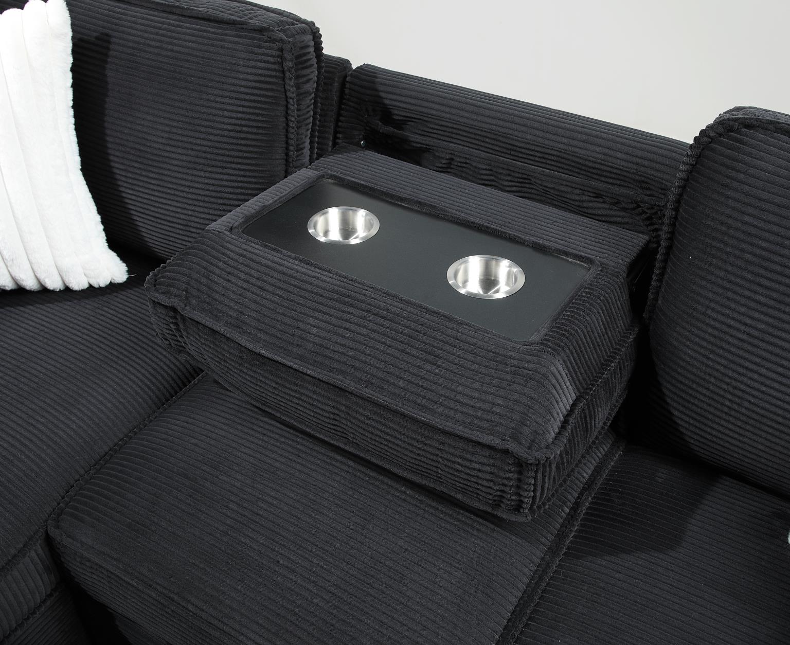 BLACK SOFA CHAISE SECTIONAL view 7