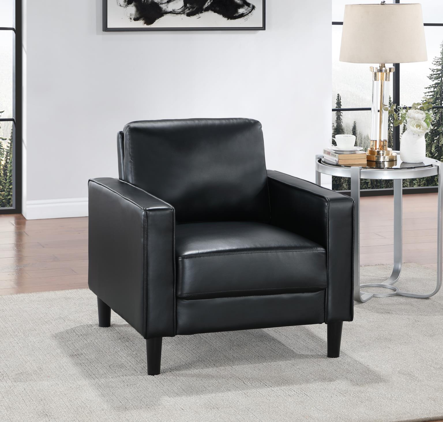 BLACK PU CHAIR view 2