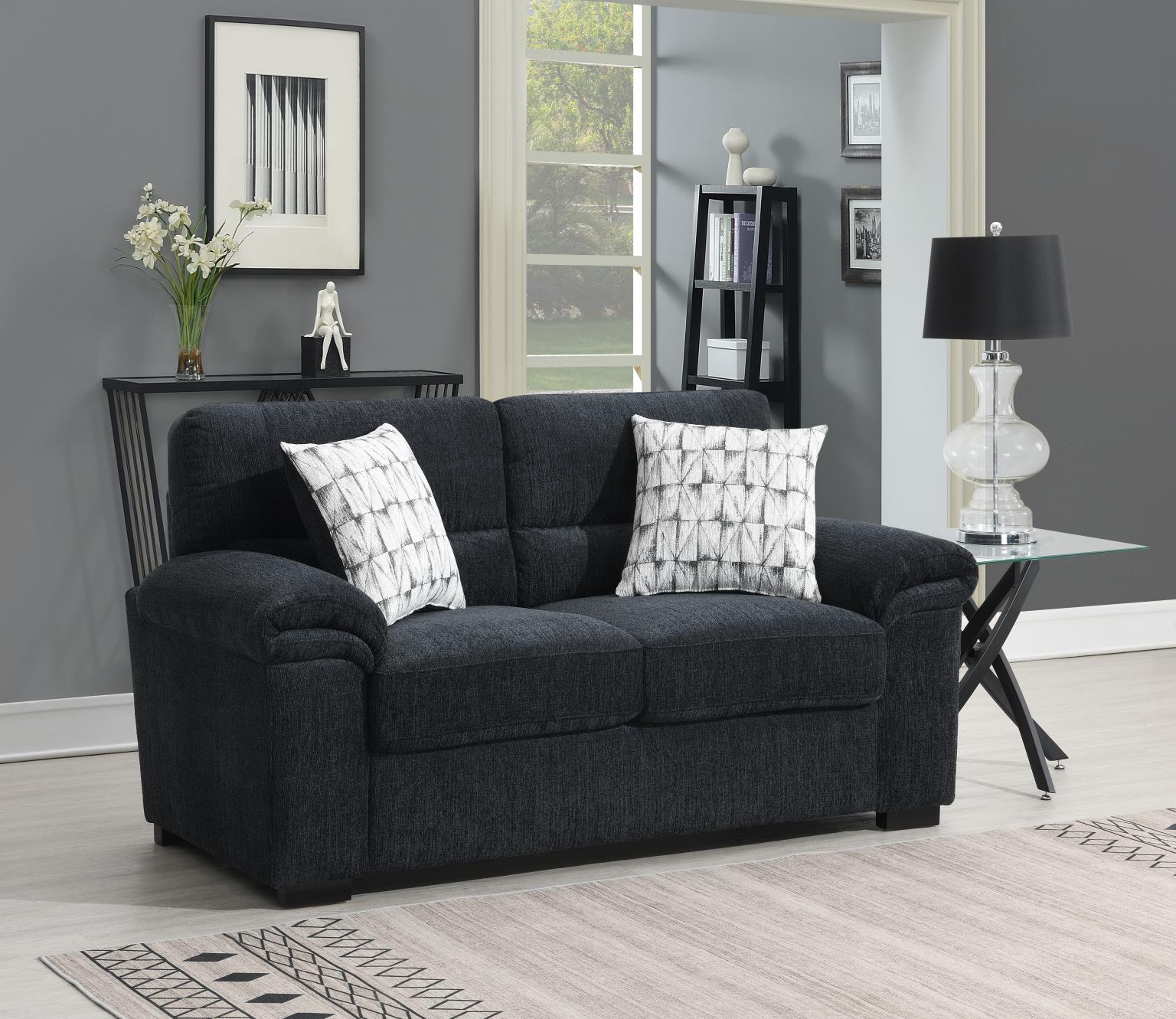 CHARCOAL LOVESEAT view 2