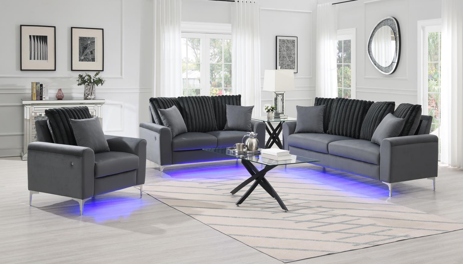 GRAY LED LOVESEAT view 3