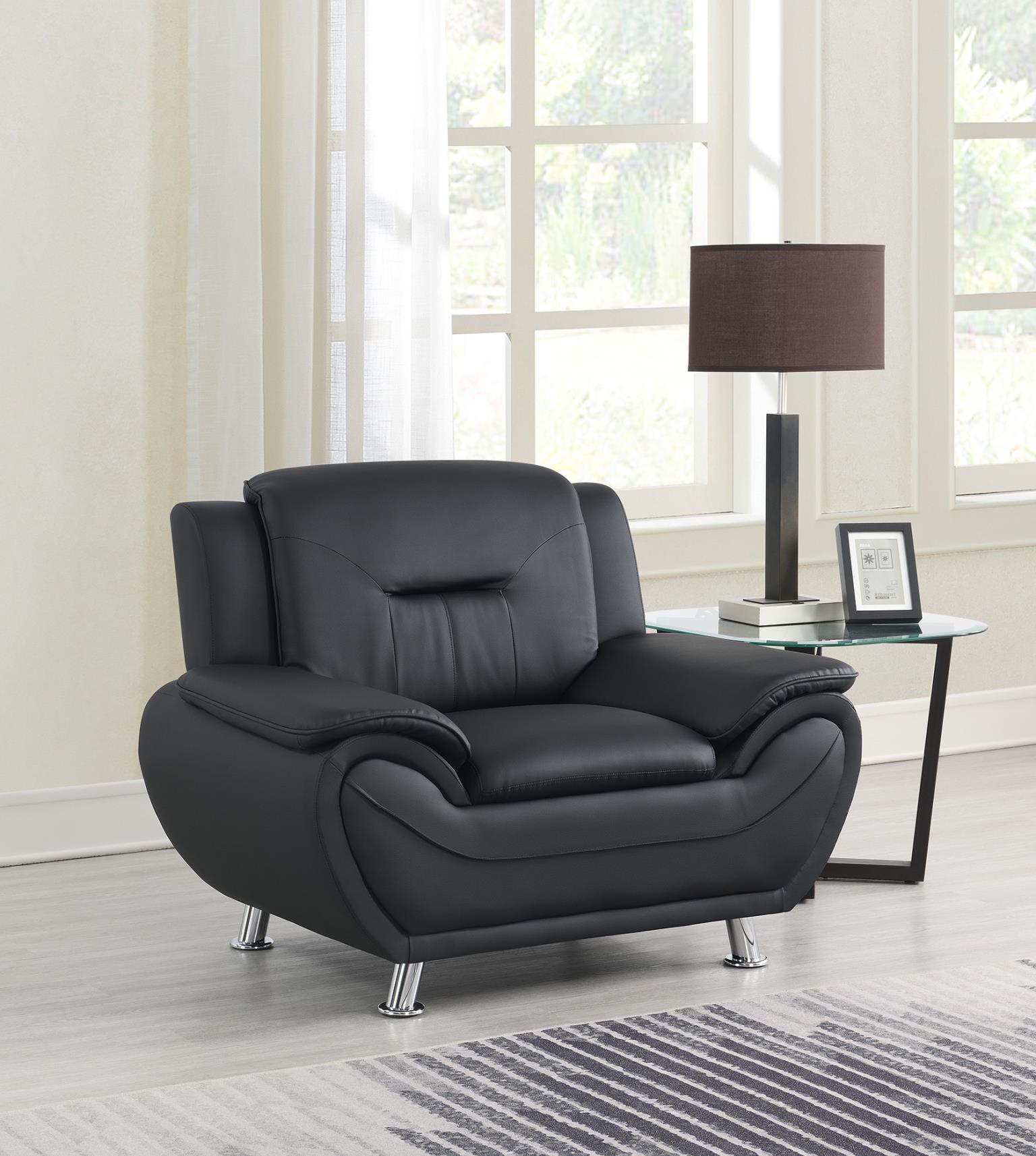 BLACK PU CHAIR view 2